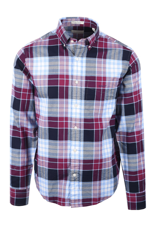 Camicia a maniche lunghe a quadri Oxford Gant Reg Archhive Beautyberry Purple