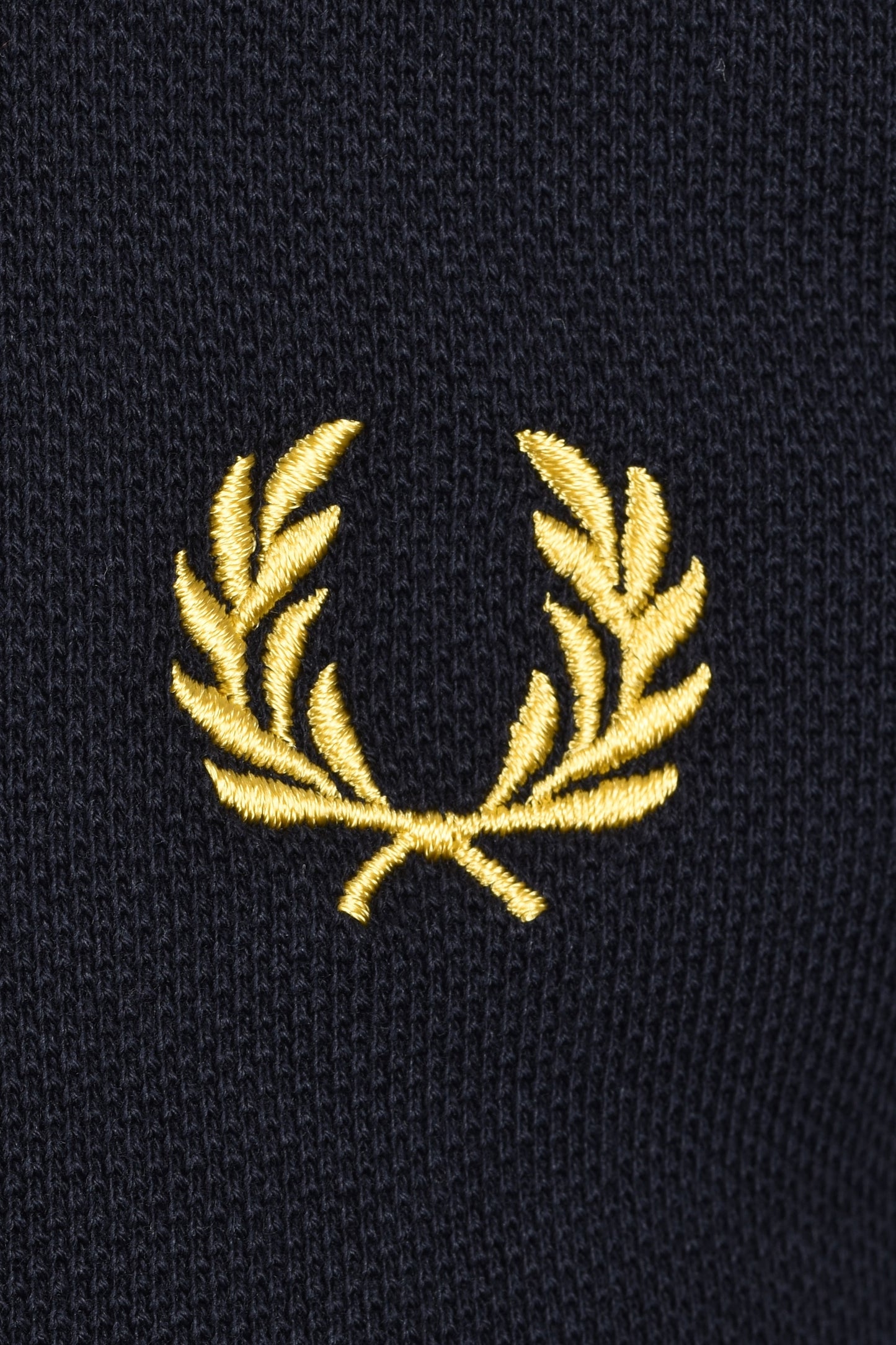 Polo à double liseré Fred Perry bleu marine/écru/nid d'abeille