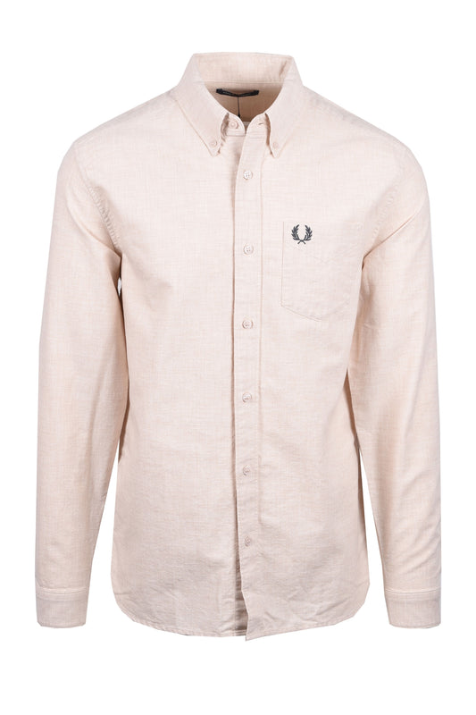 Camicia a maniche lunghe in Oxford Fred Perry Porridge Marl