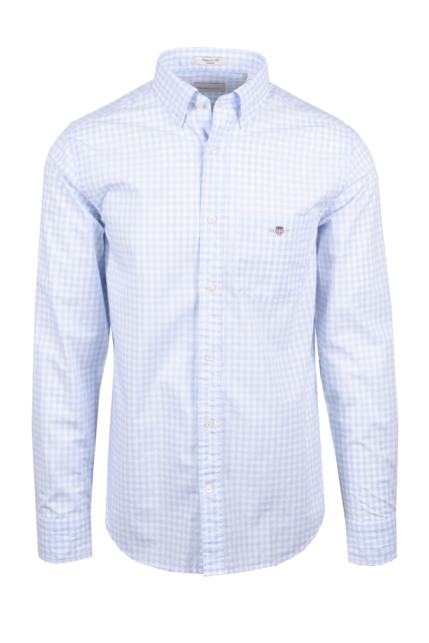 Gant Reg Poplin Gingham Shirt Light Blue