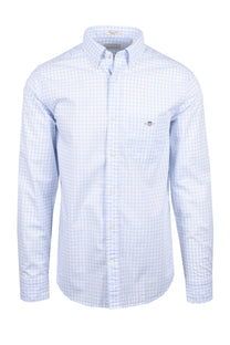 Gant Reg Poplin Gingham Shirt Light Blue Gant