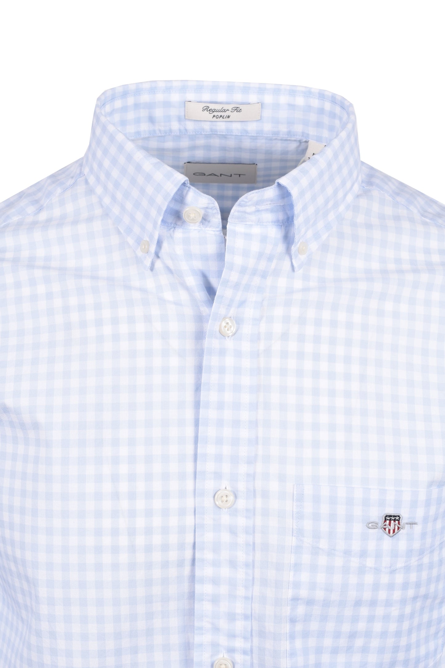 Gant Reg Poplin Gingham Shirt Light Blue