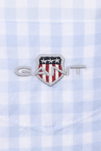 Gant Reg Poplin Gingham Shirt Light Blue Gant
