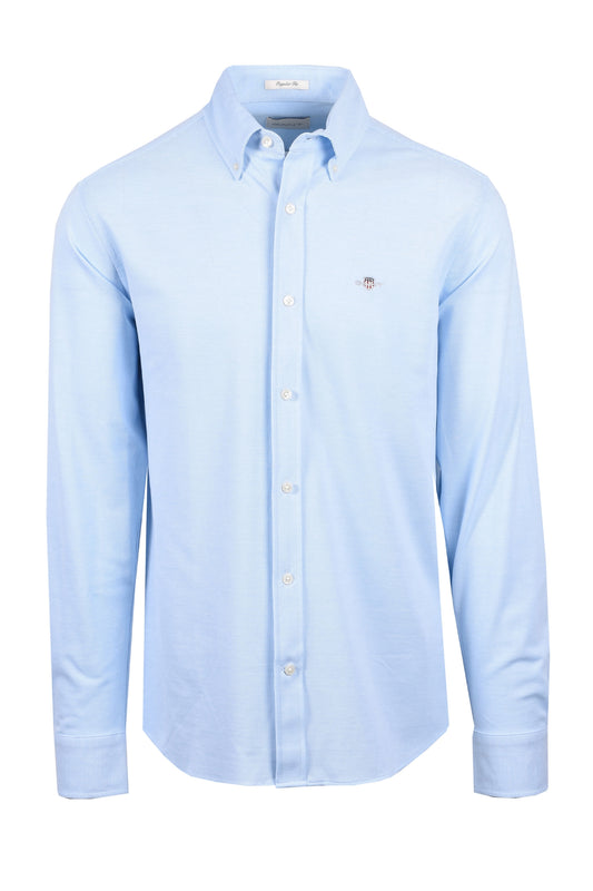 Camicia Gant Reg Jersey Pique Capri Blu