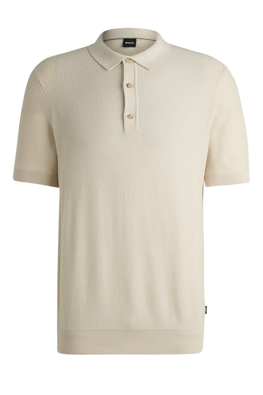 Polo en maille Boss H-daremo ouvert blanc