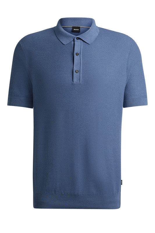 Polo en maille Boss H-daremo bleu ouvert