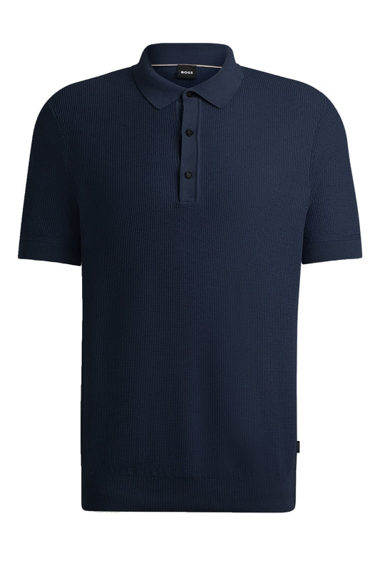 Polo en maille Boss H-daremo bleu foncé