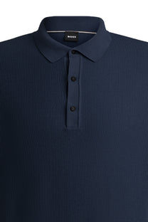 Boss H-daremo Knitted Polo Shirt Dark Blue Boss Black