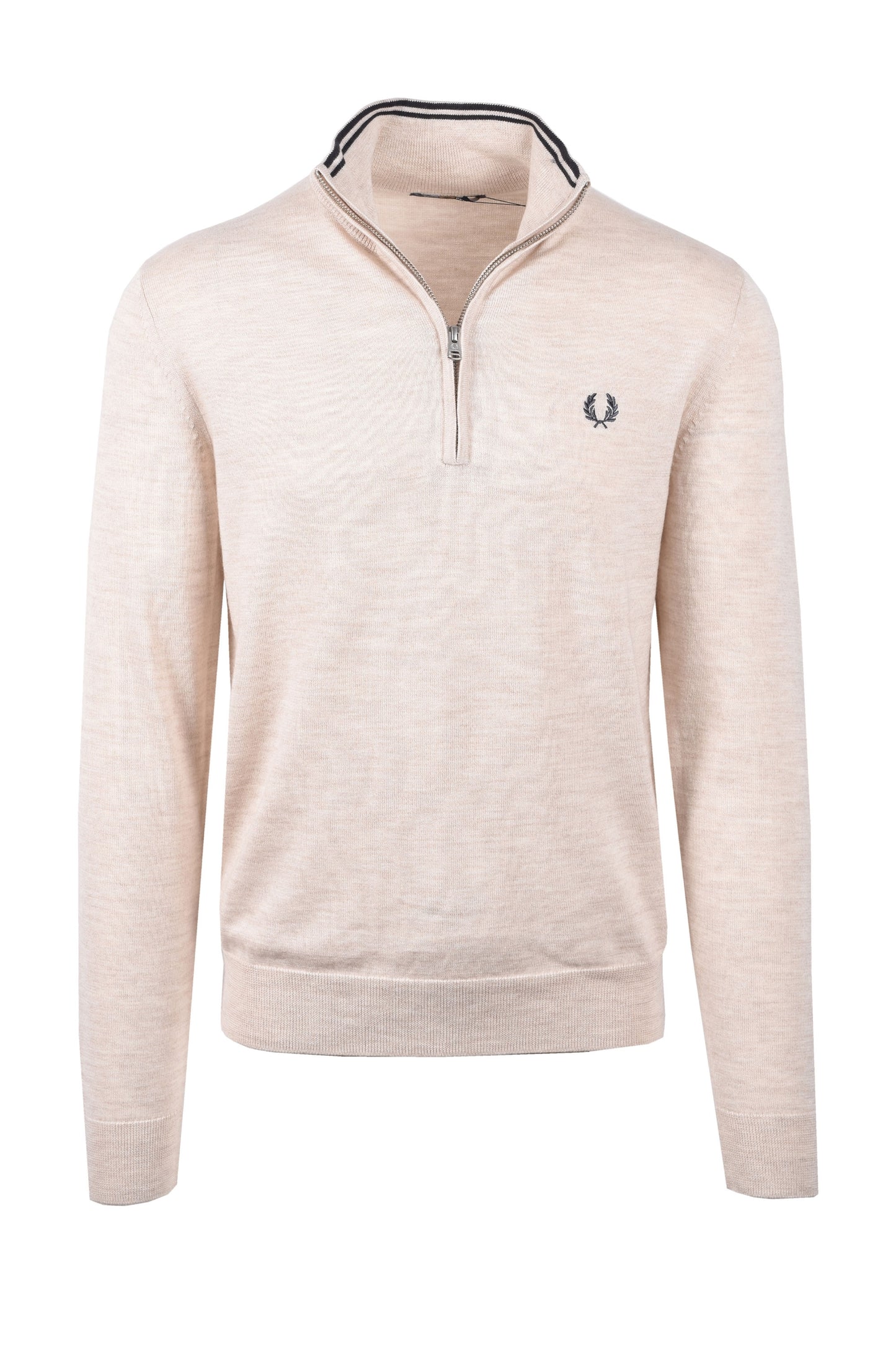 Maglione con mezza zip classico Fred Perry Porridge Marl