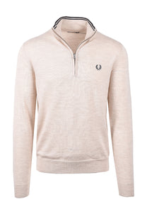 Fred Perry Classic Half Zip Jumper Porridge Marl Fred Perry