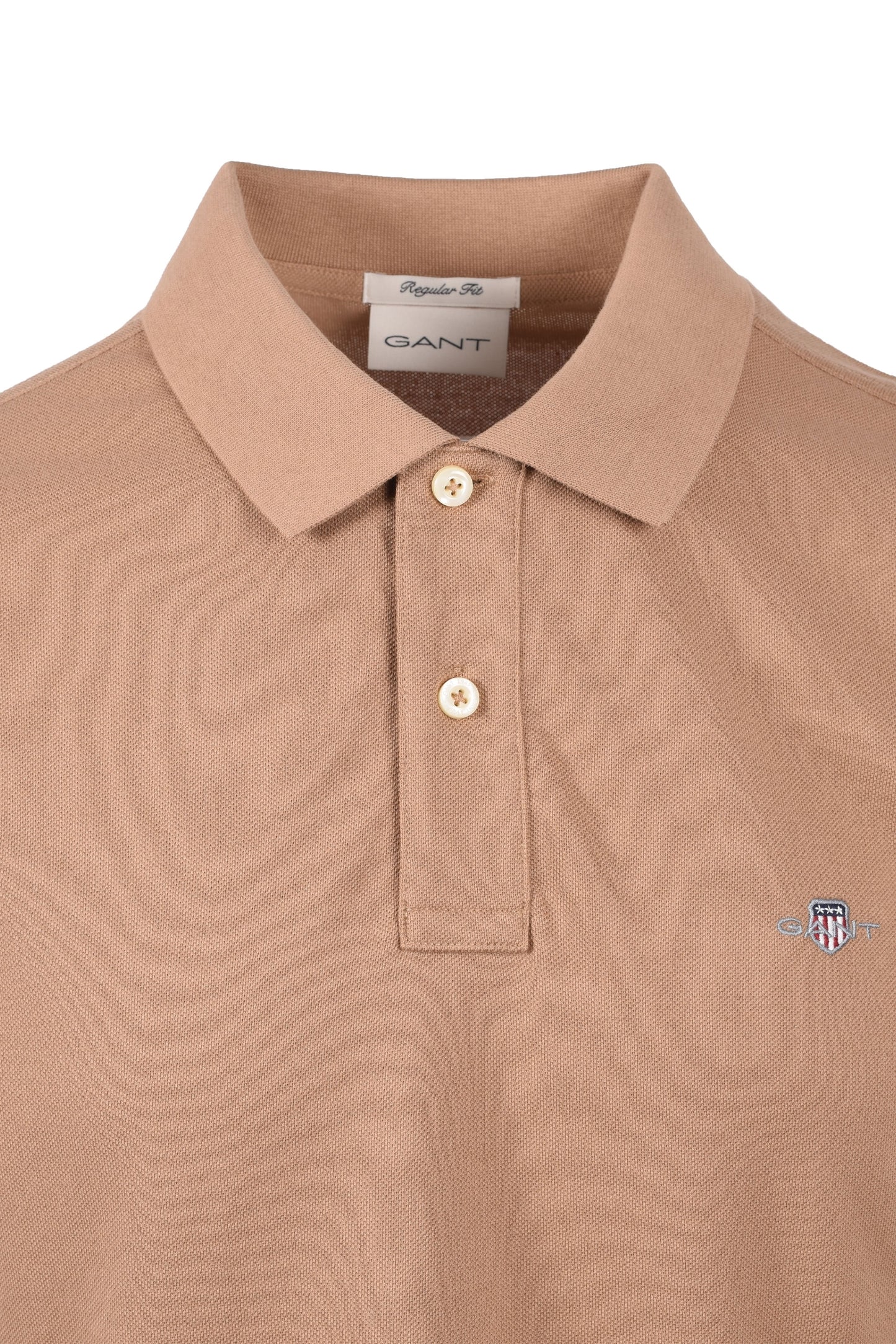 Polo piqué Gant Reg Shield SS Kaki chaud