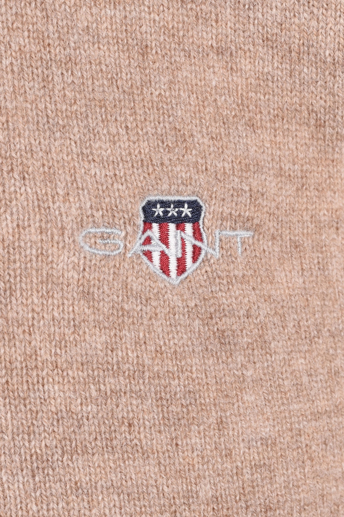 Gant Superfine Lambswool Crew Neck Knitwear Dark Sand Melange