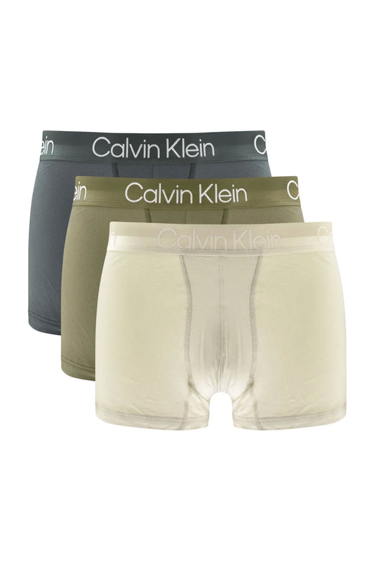 Calvin Klein 3 Pack Trunks Moonbeam/drd Eucalyp/turbulenc