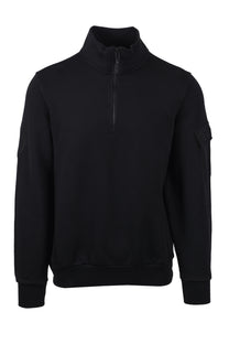 Ma.strum Half Zip Logo Sweat Jet Black Ma.Strum