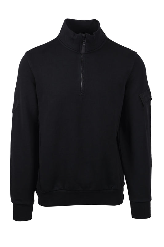 Sweat à demi-zip avec logo Ma.strum Noir de jais