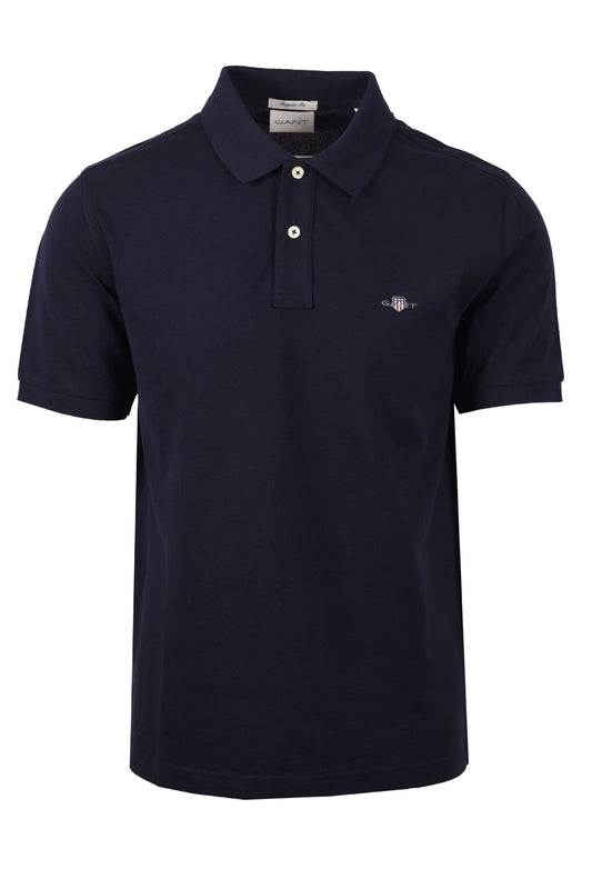 Polo Gant Reg Shield Ss Pique blu sera