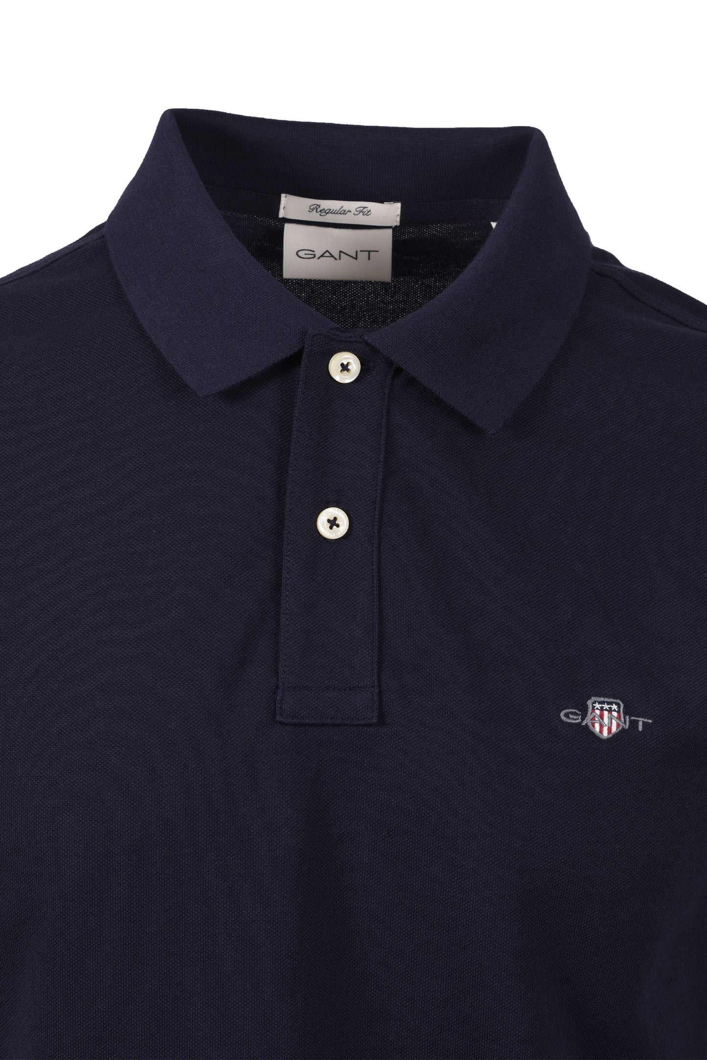 Polo piqué Gant Reg Shield SS bleu nuit