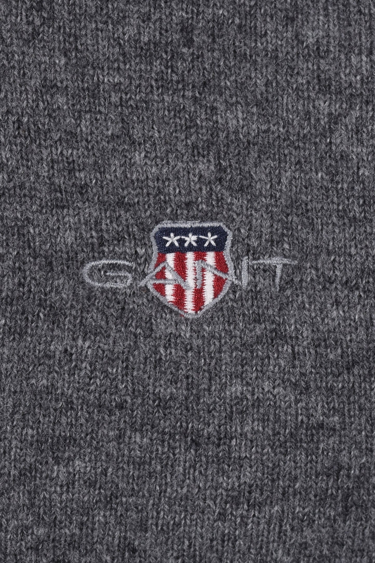 Gant Superfine Lambswool Crew Neck Knitwear Charcoal Melange