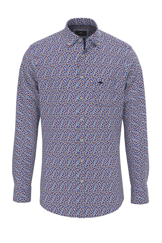 Fynch-hatton Long Sleeved Shirt Navy Floral