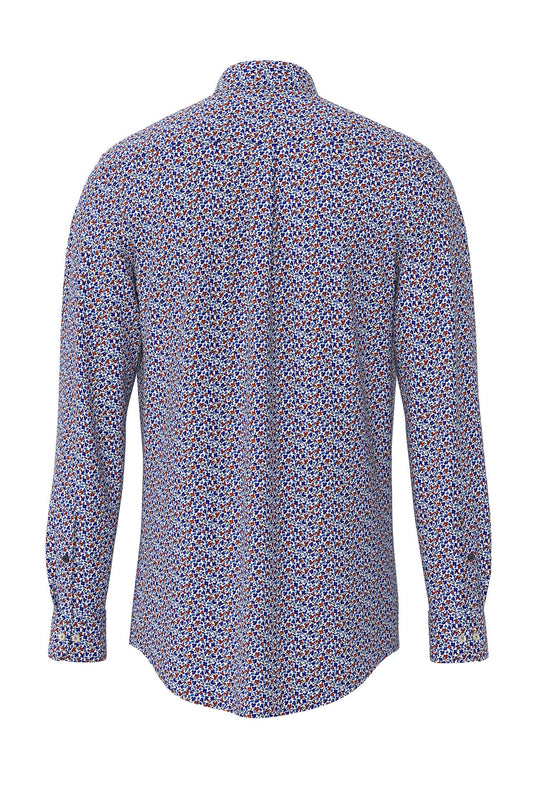 Fynch-hatton Long Sleeved Shirt Navy Floral