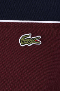 Lacoste Colour Block Short Sleeve Polo Shirt Navy/Bordeaux Lacoste