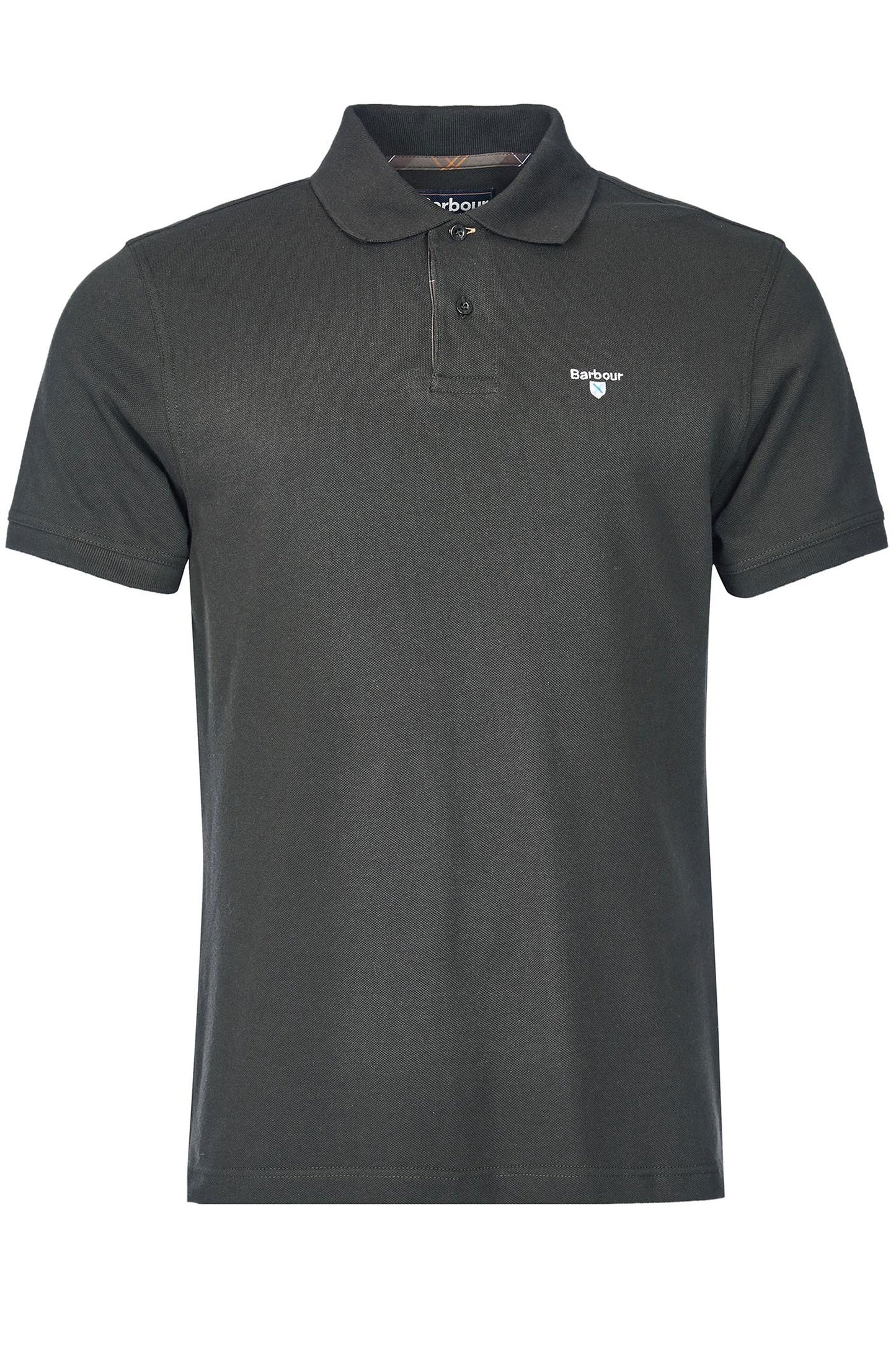 Barbour Tartan Pique Polo Forest Green Barbour Michael Stewart Menswear  Polo Shirts