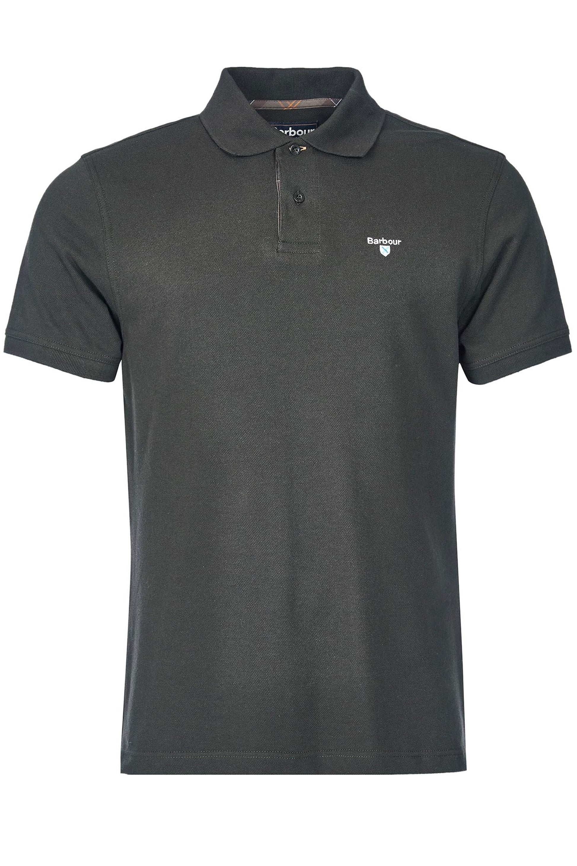 Barbour Tartan Pique Polo Forest Green Barbour Michael Stewart Menswear  Polo Shirts