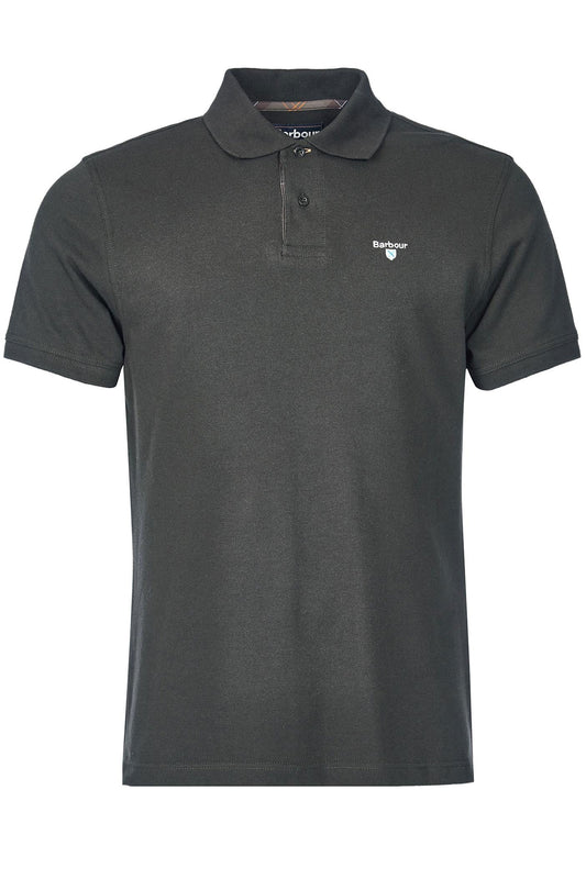 Barbour Tartan Pique Polo Forest Green Barbour Michael Stewart Menswear  Polo Shirts