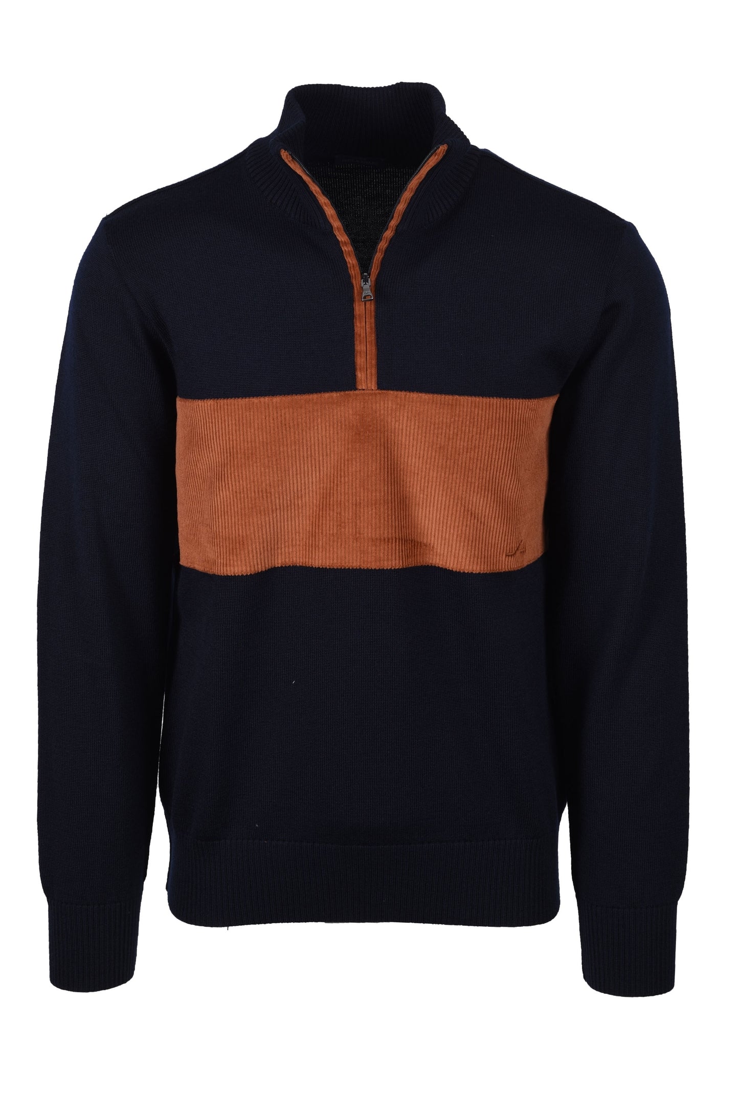 Pull demi-zip Paul And Shark bleu marine/rouille