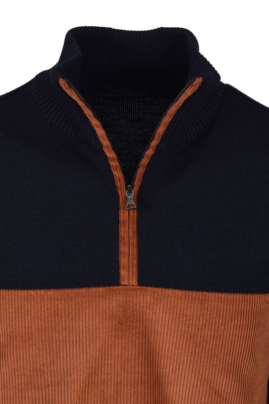 Paul And Shark Half Zip Knitwear Navy/Rust