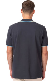 Sandbanks Badged Logo Polo Tipped Anthracite Sandbanks