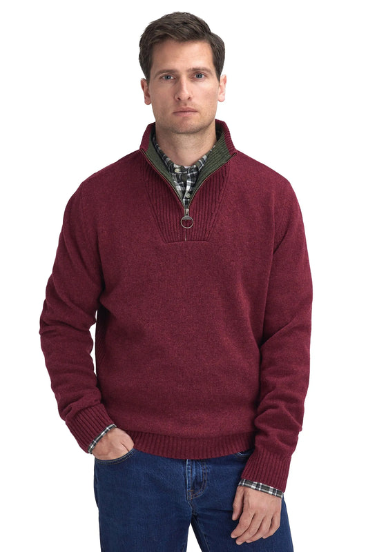 Barbour Nelson Essential Essential Half Zip Knitwear Port Barbour