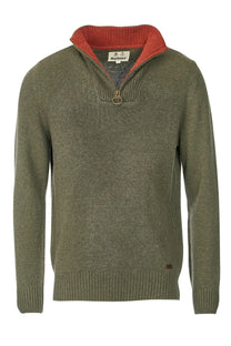 Barbour Nelson Essential Half Zip Knitwear Seaweed Barbour