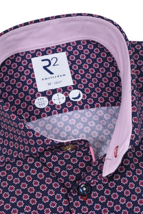 R2 Floral Print Shirt Navy And Pink R2