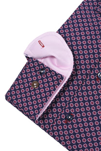 R2 Floral Print Shirt Navy And Pink R2