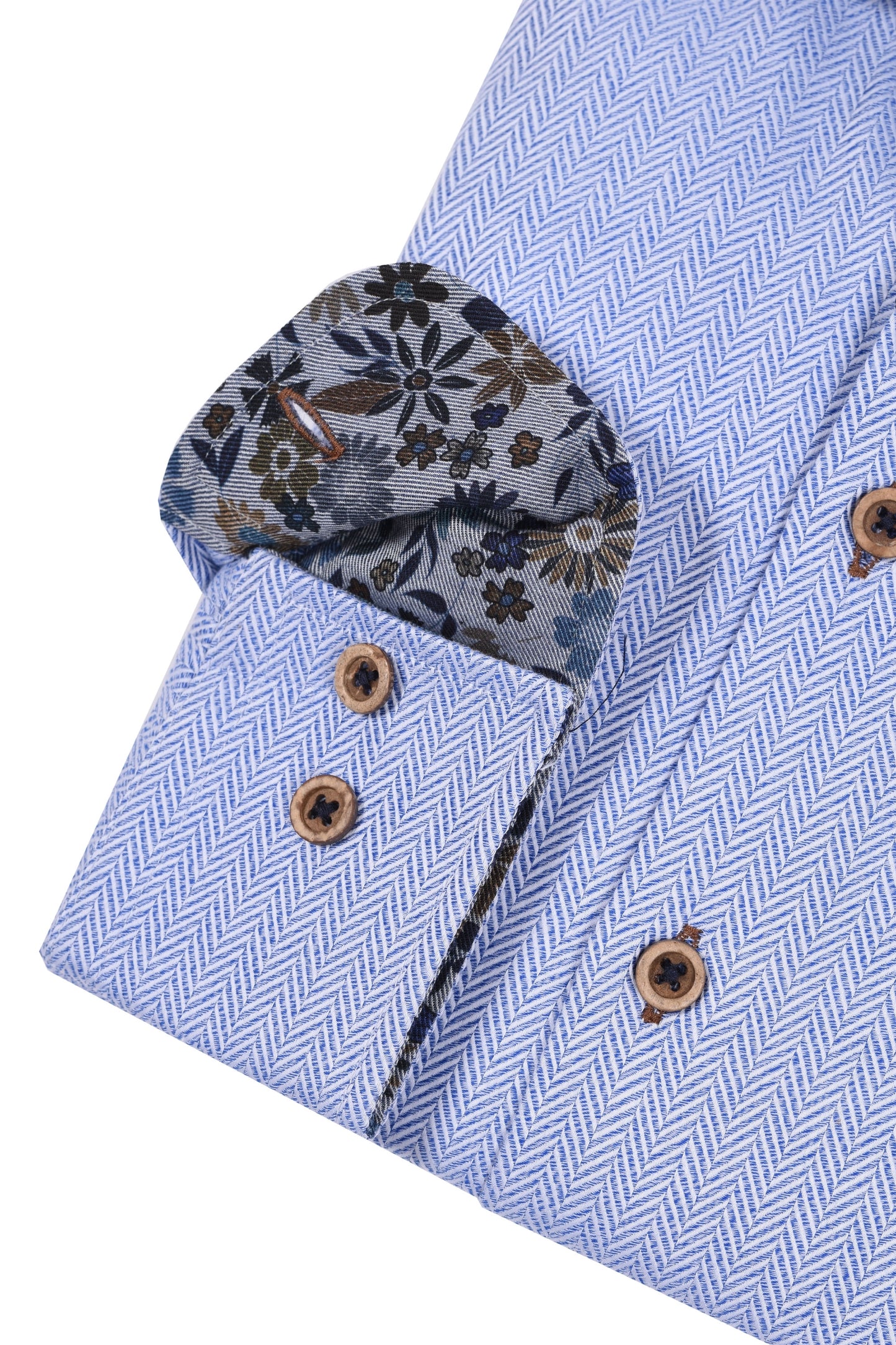 Camicia a spina di pesce R2 blu
