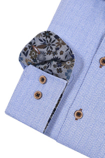 R2 Herringbone Shirt Blue R2