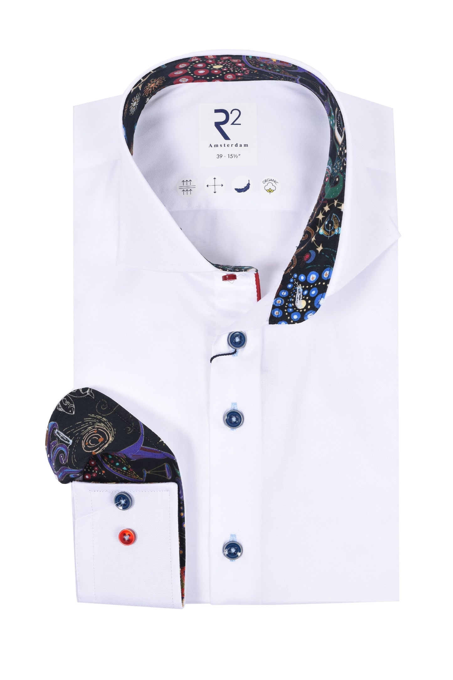 Camicia R2 Night Print Trim Bianco