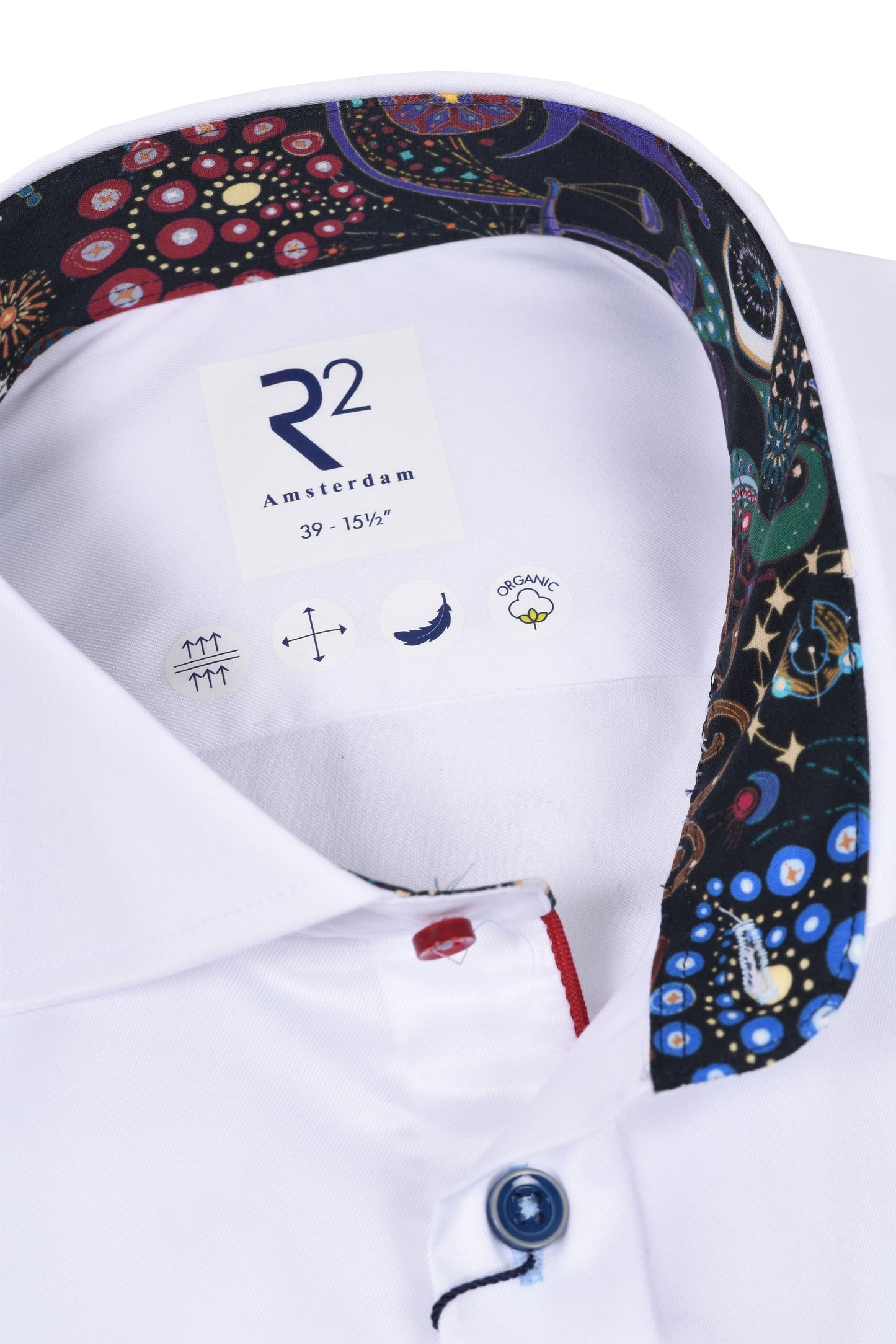 Camicia R2 Night Print Trim Bianco