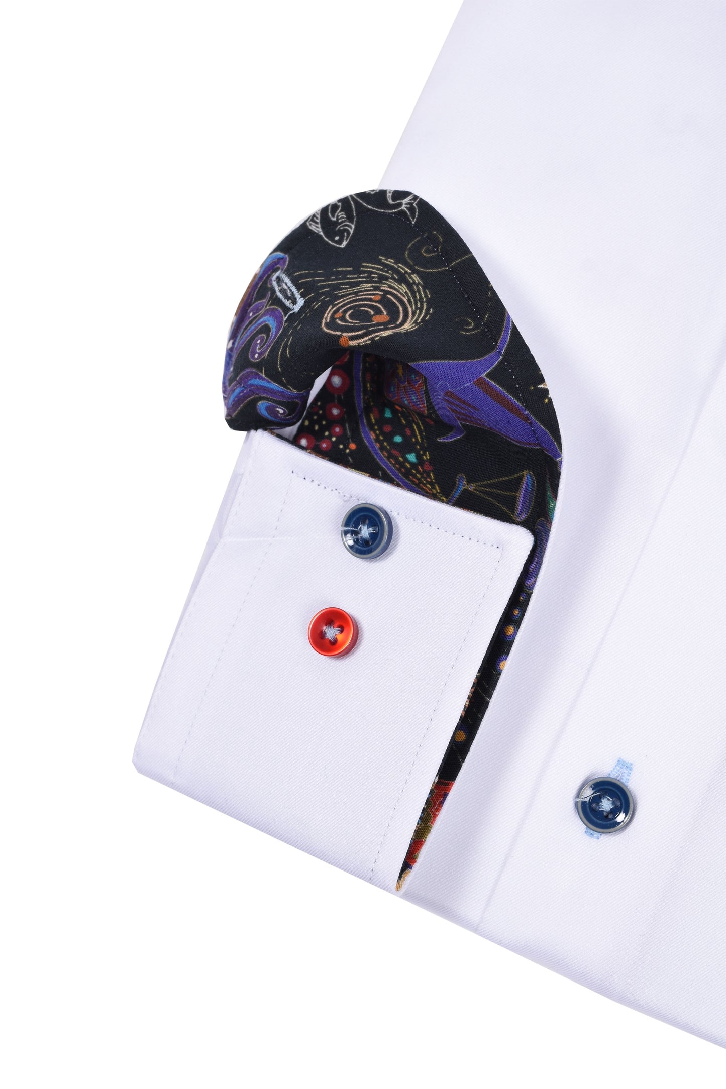 Camicia R2 Night Print Trim Bianco