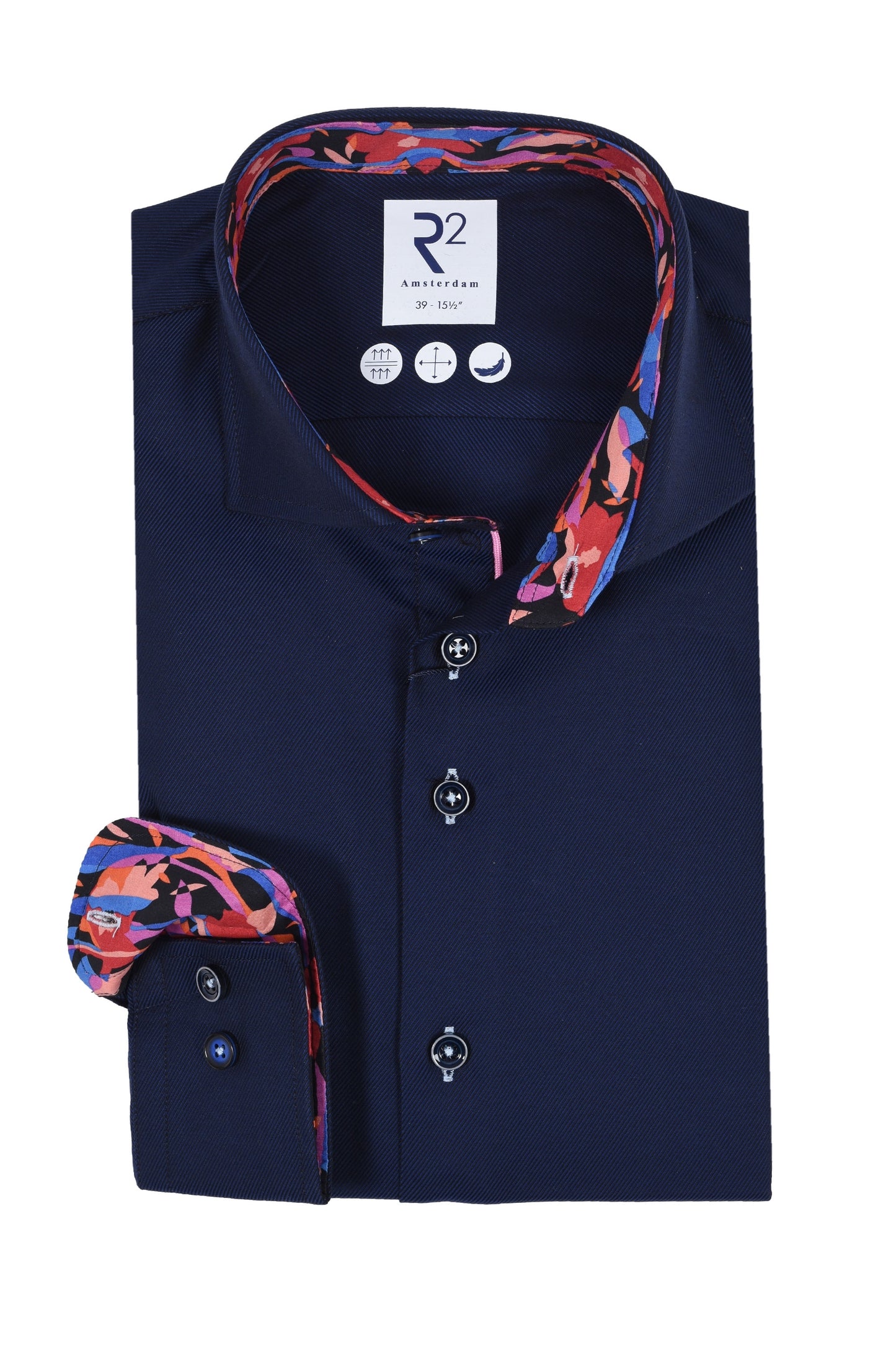 Camicia in twill R2 blu navy