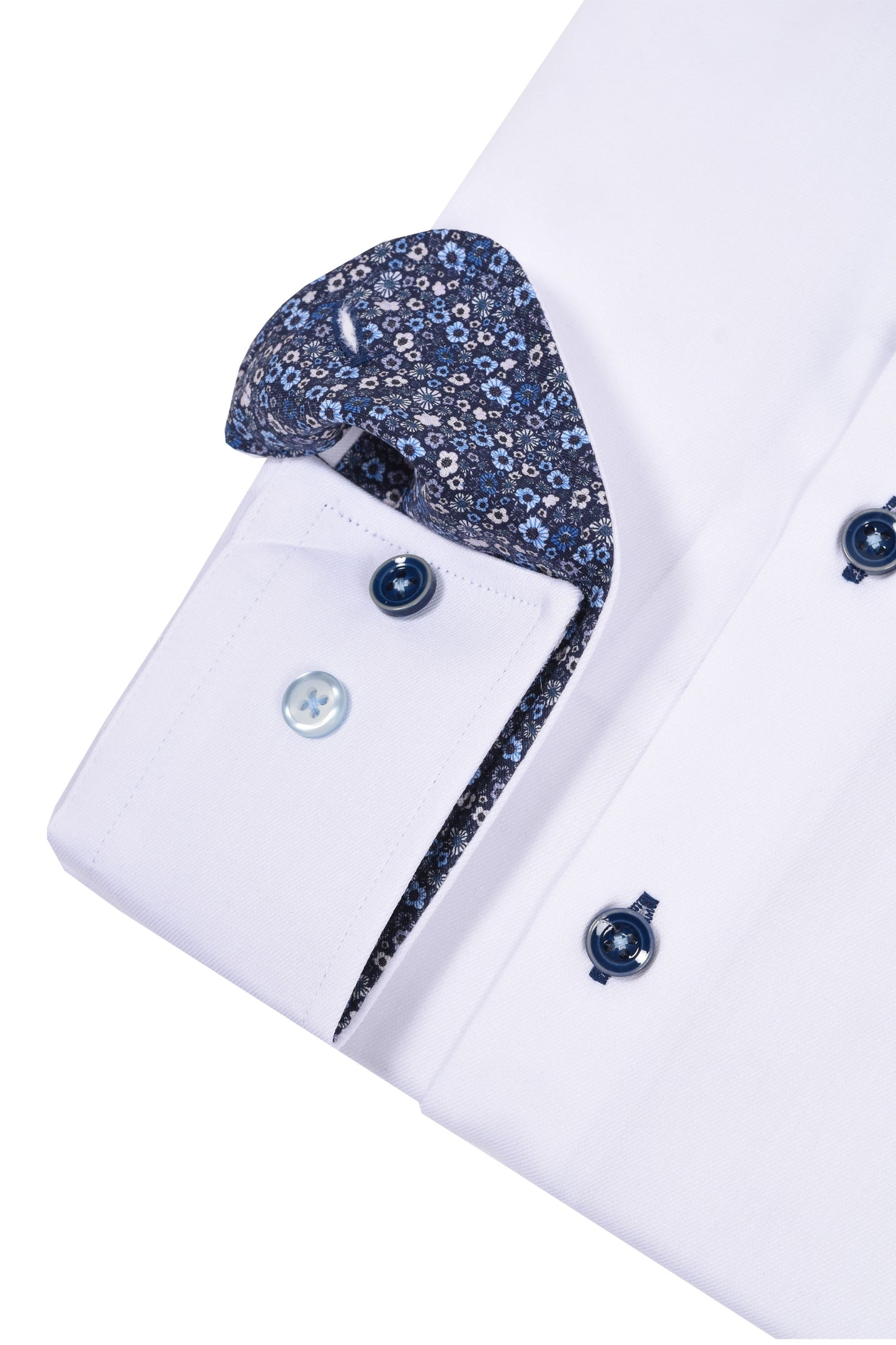 Camicia a maniche lunghe R2 con stampa Liberty bianca