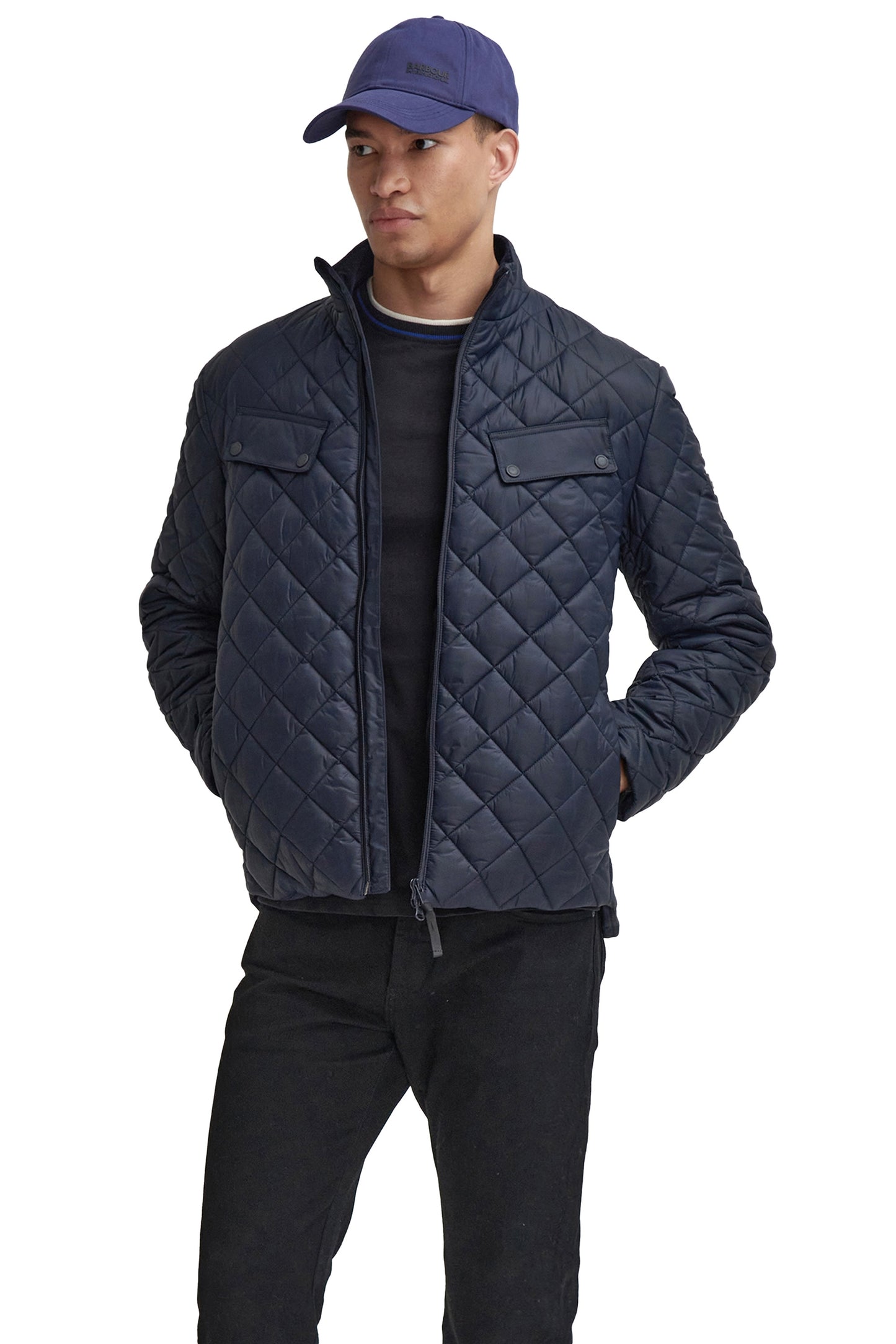 Barbour International Ariel Box Quilt Navy