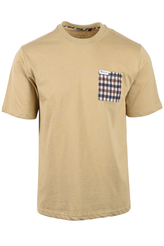 Aquascutum Active Club Check Pocket T-shirt Beige