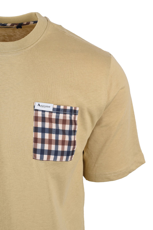 Aquascutum Active Club Check Pocket T-shirt Beige