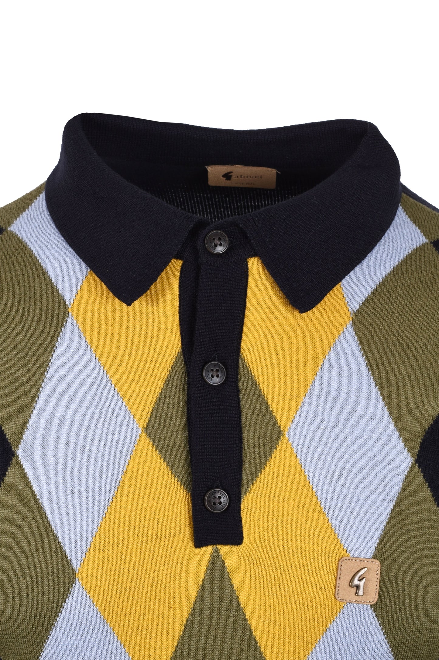 Polo tricoté à manches longues vintage Pablo Argyle de Gabicci, bleu marine