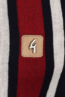 Gabicci Vintage Soda Long Sleeved Knitted Polo Shirt Navy Gabicci Vintage