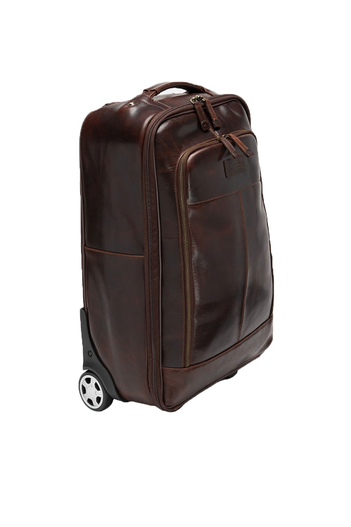 Loake Paris Brown Leather Wheeled Suitcase Brown Leather Loake Michael Stewart Menswear  Bags