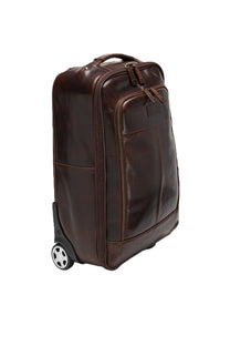 Loake Paris Brown Leather Wheeled Suitcase Brown Leather Loake Michael Stewart Menswear  Bags