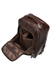 Loake Paris Brown Leather Wheeled Suitcase Brown Leather Loake Michael Stewart Menswear  Bags